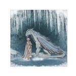 Wonderful Fairy With Ice Dragon Small Satin Scarf (Square) Front