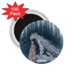 Wonderful Fairy With Ice Dragon 2 25  Magnets (100 Pack)  by FantasyWorld7