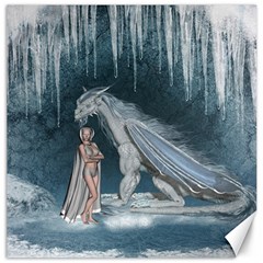 Wonderful Fairy With Ice Dragon Canvas 20  X 20  by FantasyWorld7