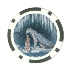 Wonderful Fairy With Ice Dragon Poker Chip Card Guard by FantasyWorld7