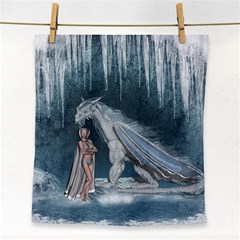 Wonderful Fairy With Ice Dragon Face Towel by FantasyWorld7