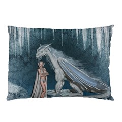 Wonderful Fairy With Ice Dragon Pillow Case by FantasyWorld7