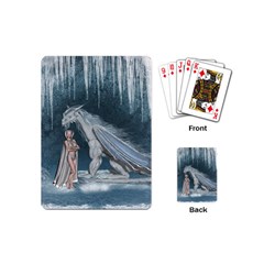 Wonderful Fairy With Ice Dragon Playing Cards (mini) by FantasyWorld7