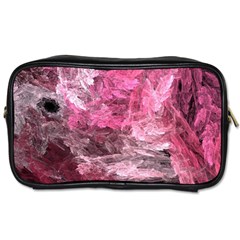 Pink Crystal Fractal Toiletries Bag (one Side) by bloomingvinedesign