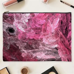 Pink Crystal Fractal Cosmetic Bag (xxxl) by bloomingvinedesign