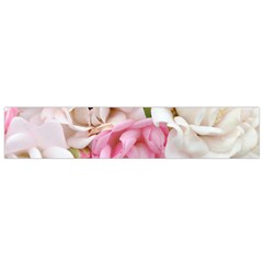 Pink And White Flowers Small Flano Scarf