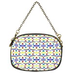 Retro Blue Yellow Brown Teal Dot Pattern Chain Purse (Two Sides) Front