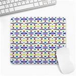 Retro Blue Yellow Brown Teal Dot Pattern Large Mousepads Front