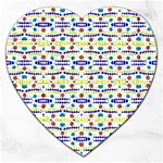 Retro Blue Yellow Brown Teal Dot Pattern Jigsaw Puzzle (Heart) Front