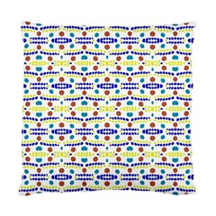 Retro Blue Yellow Brown Teal Dot Pattern Standard Cushion Case (two Sides) by BrightVibesDesign