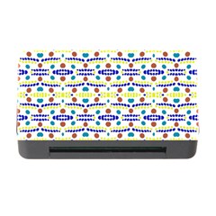 Retro Blue Yellow Brown Teal Dot Pattern Memory Card Reader With Cf by BrightVibesDesign