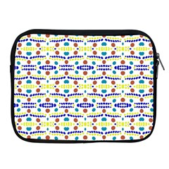 Retro Blue Yellow Brown Teal Dot Pattern Apple Ipad 2/3/4 Zipper Cases by BrightVibesDesign