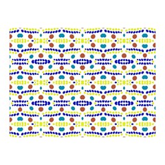 Retro Blue Yellow Brown Teal Dot Pattern Double Sided Flano Blanket (mini) 