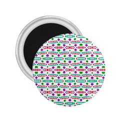 Retro Purple Green Pink Pattern 2 25  Magnets by BrightVibesDesign