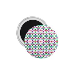 Retro Purple Green Pink Pattern 1 75  Magnets by BrightVibesDesign