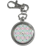 Retro Purple Green Pink Pattern Key Chain Watches Front