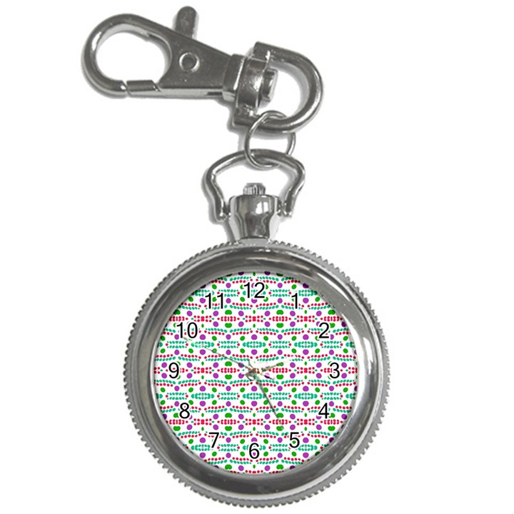 Retro Purple Green Pink Pattern Key Chain Watches