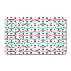 Retro Purple Green Pink Pattern Magnet (rectangular) by BrightVibesDesign