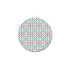 Retro Purple Green Pink Pattern Golf Ball Marker by BrightVibesDesign