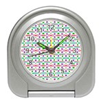 Retro Purple Green Pink Pattern Travel Alarm Clock Front