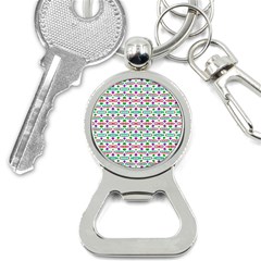 Retro Purple Green Pink Pattern Bottle Opener Key Chains by BrightVibesDesign