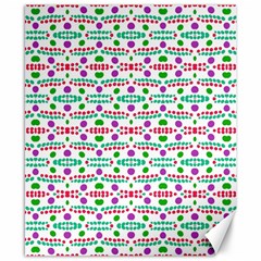 Retro Purple Green Pink Pattern Canvas 8  X 10  by BrightVibesDesign