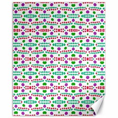 Retro Purple Green Pink Pattern Canvas 11  X 14  by BrightVibesDesign