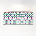 Retro Purple Green Pink Pattern Hand Towel Front