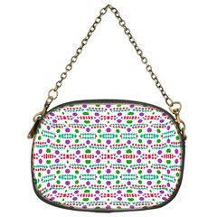 Retro Purple Green Pink Pattern Chain Purse (one Side) by BrightVibesDesign