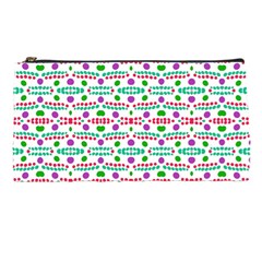 Retro Purple Green Pink Pattern Pencil Cases by BrightVibesDesign