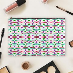 Retro Purple Green Pink Pattern Cosmetic Bag (large) by BrightVibesDesign