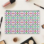 Retro Purple Green Pink Pattern Cosmetic Bag (Large) Front