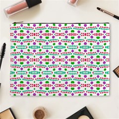 Retro Purple Green Pink Pattern Cosmetic Bag (xl) by BrightVibesDesign