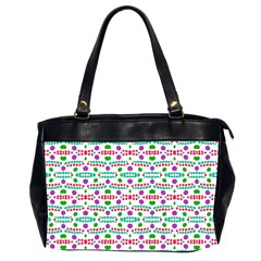 Retro Purple Green Pink Pattern Oversize Office Handbag (2 Sides) by BrightVibesDesign