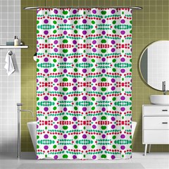 Retro Purple Green Pink Pattern Shower Curtain 48  X 72  (small)  by BrightVibesDesign