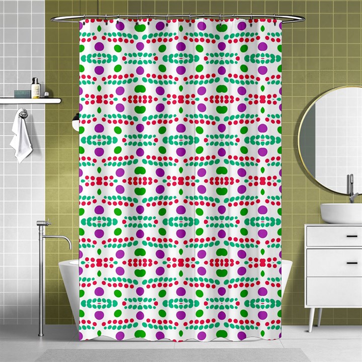 Retro Purple Green Pink Pattern Shower Curtain 48  x 72  (Small) 