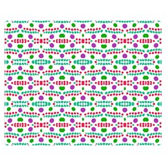 Retro Purple Green Pink Pattern Double Sided Flano Blanket (medium)  by BrightVibesDesign