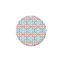 Retro Pink Green Blue Orange Dots Pattern Golf Ball Marker (10 Pack) by BrightVibesDesign