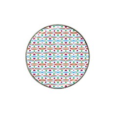 Retro Pink Green Blue Orange Dots Pattern Hat Clip Ball Marker by BrightVibesDesign