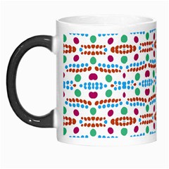 Retro Pink Green Blue Orange Dots Pattern Morph Mugs by BrightVibesDesign