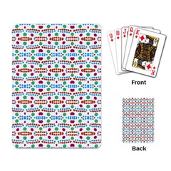 Retro Pink Green Blue Orange Dots Pattern Playing Cards Single Design by BrightVibesDesign