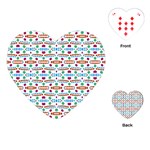 Retro Pink Green Blue Orange Dots Pattern Playing Cards (Heart) Front