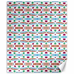 Retro Pink Green Blue Orange Dots Pattern Canvas 8  X 10  by BrightVibesDesign