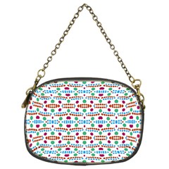 Retro Pink Green Blue Orange Dots Pattern Chain Purse (two Sides) by BrightVibesDesign