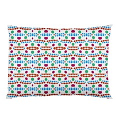 Retro Pink Green Blue Orange Dots Pattern Pillow Case by BrightVibesDesign