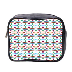 Retro Pink Green Blue Orange Dots Pattern Mini Toiletries Bag (two Sides) by BrightVibesDesign