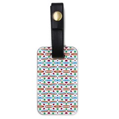 Retro Pink Green Blue Orange Dots Pattern Luggage Tags (one Side)  by BrightVibesDesign