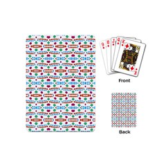 Retro Pink Green Blue Orange Dots Pattern Playing Cards (mini) by BrightVibesDesign