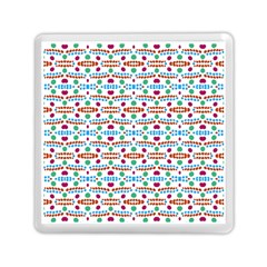 Retro Pink Green Blue Orange Dots Pattern Memory Card Reader (square) by BrightVibesDesign