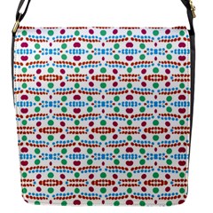 Retro Pink Green Blue Orange Dots Pattern Flap Closure Messenger Bag (s) by BrightVibesDesign